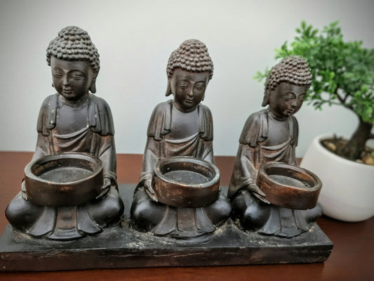 Buddha Three - Tea-Light Candle Holder