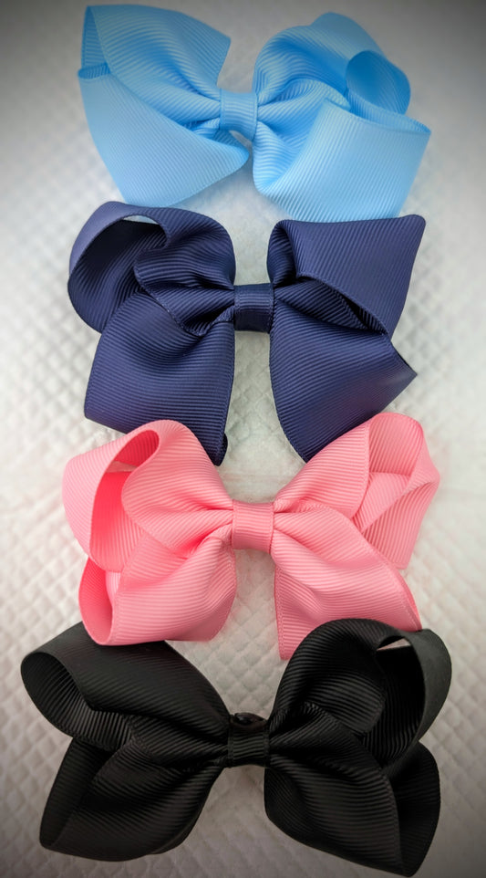 Solid Multi-Color Butterfly Hairbows (Medium 4-Pack)