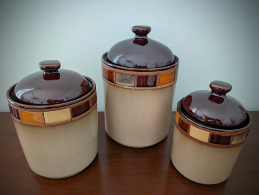 Ceramic Brown Canister Set