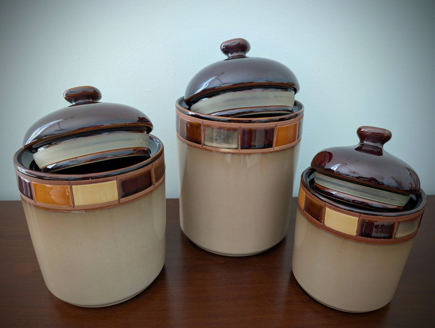 Ceramic Brown Canister Set