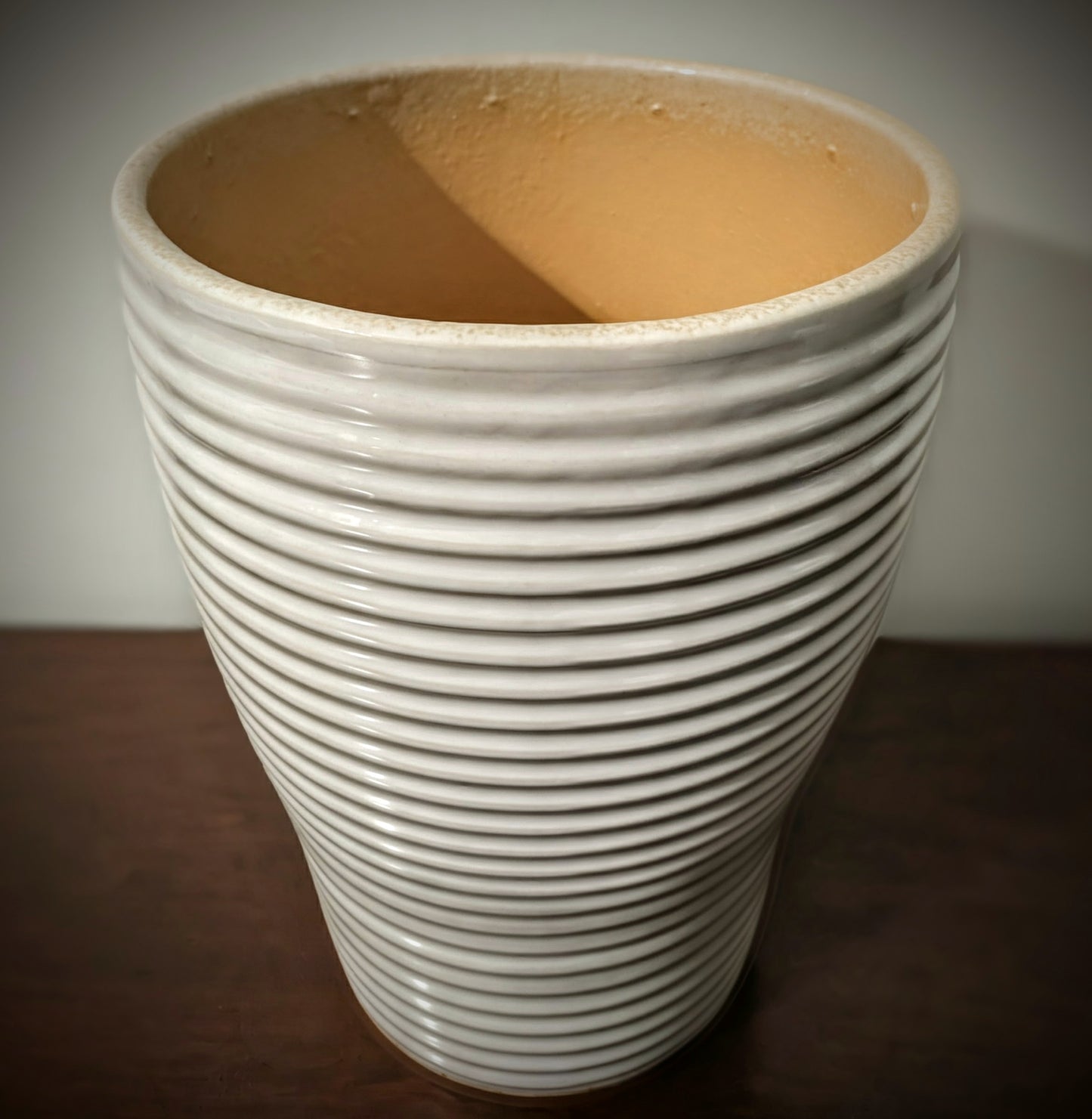 White Ceramic Flowerpot