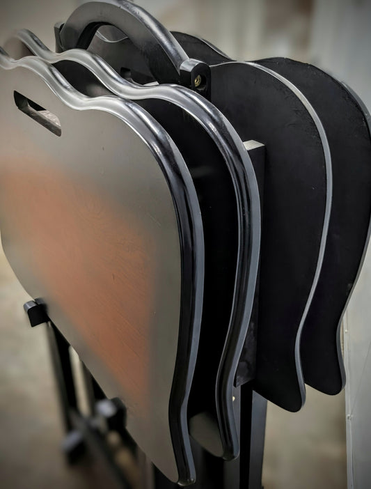 Set of 4 TV Dinner Tables with Storage