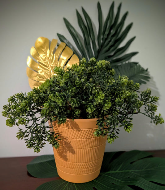 Tangerine Clay Flowerpot