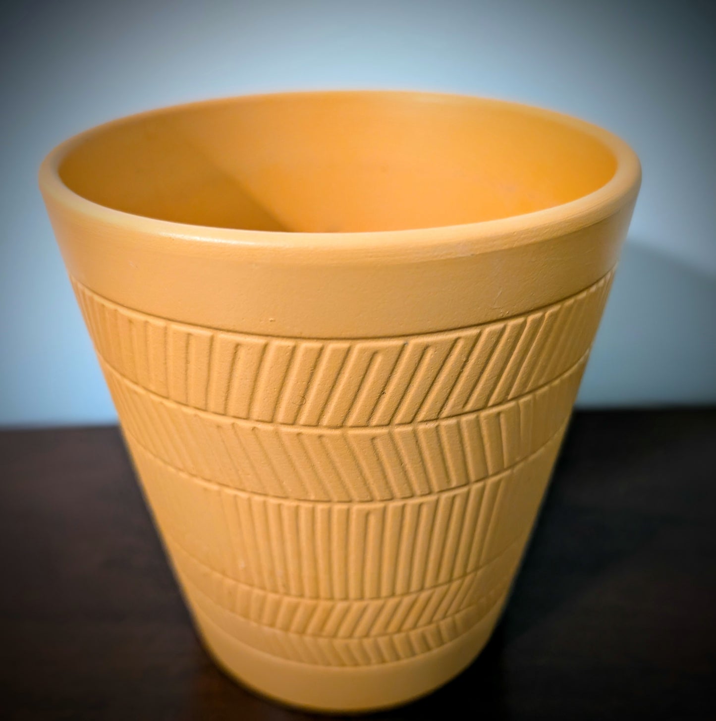 Tangerine Clay Flowerpot