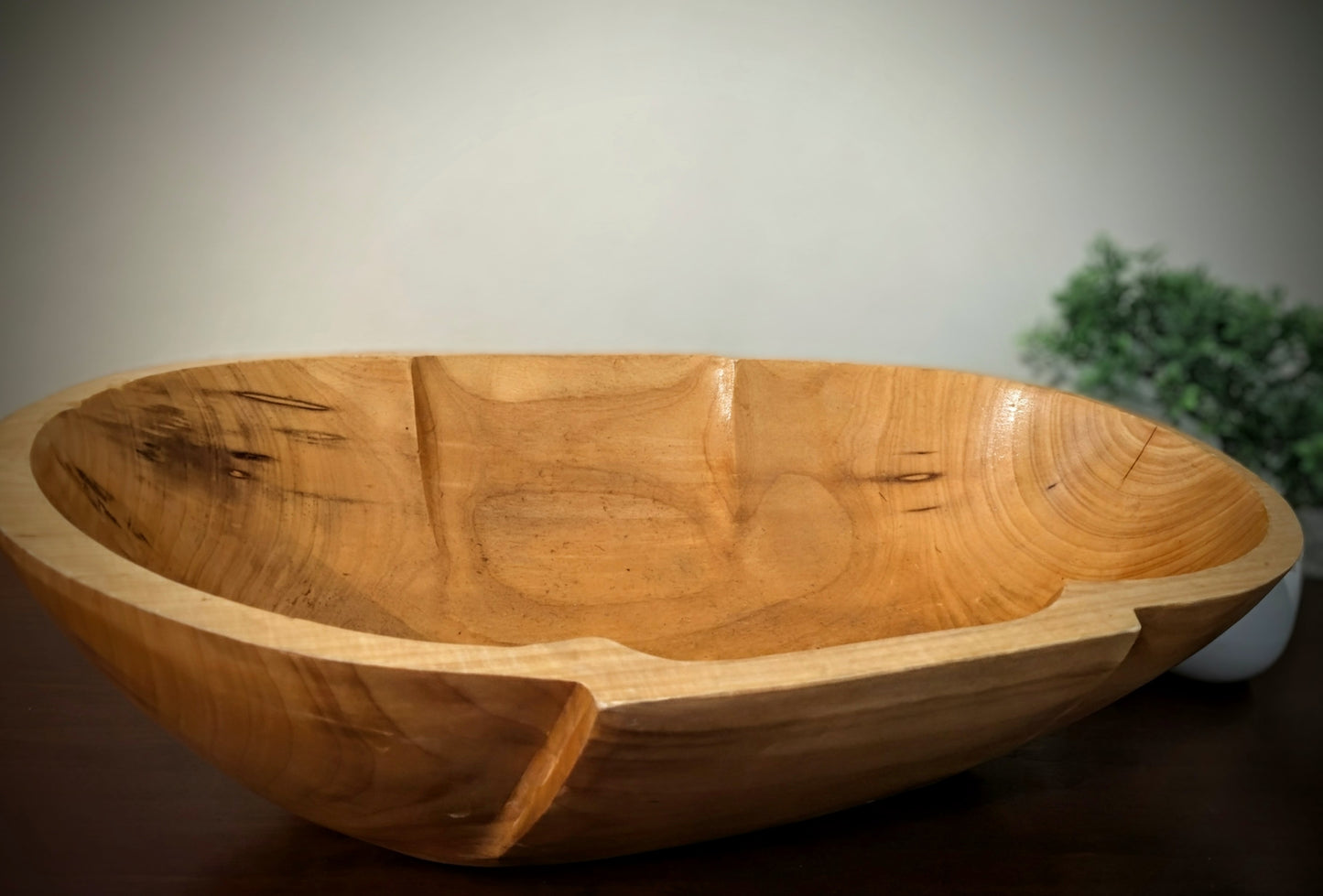 Oval Wooden Bowl